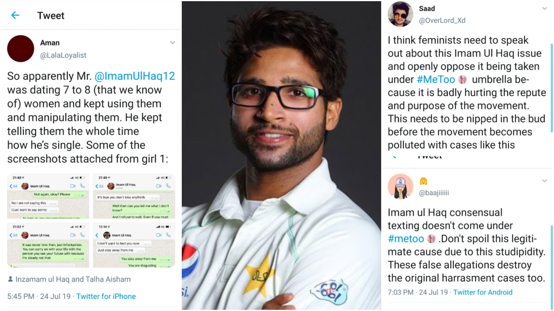 Pakistan Opener Imam-Ul-Haq's Alleged Private Chats Leaked Online, 5 Days  Before His Wedding
